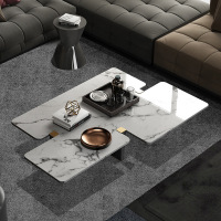抖鹰 现代简约大理石茶几意式极简北欧异形茶几客厅家具组合酒店样板间