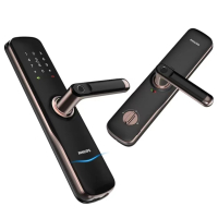 飞利浦(PHILIPS)DDL602K 智能锁指纹锁家用自动执手密码锁 智控防盗门电子锁 红古铜