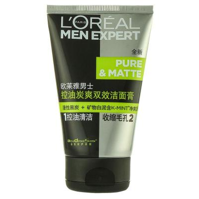 欧莱雅男士控油炭爽双效洁面膏100mL