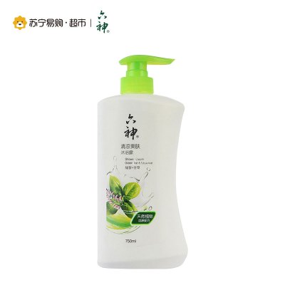 六神清凉爽肤沐浴露(绿茶+甘草)750ml+送250ml