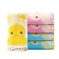 grace/洁丽雅新疆长绒棉可爱卡通童巾5条装混色单包