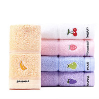 grace/洁丽雅新疆长绒棉毛巾绣花童巾5条装混色单包