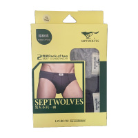 七匹狼男士全棉三角裤XL号两条装175/90