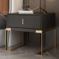 鲲居 床头柜意式简约现代北欧家用小户型储物柜轻奢卧室床边柜子