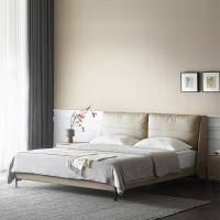 鲲居 意式极简皮床主卧双人床简约现代软床北欧实木床1.5网红婚床