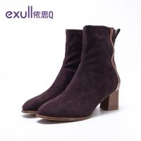 exull/依思Q秋冬新款短靴女时尚弹力粗跟高跟瘦瘦袜靴女19187007