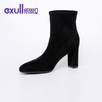 依思q网红瘦瘦袜靴女高跟尖头气质短靴小个子显瘦秋冬新款女鞋