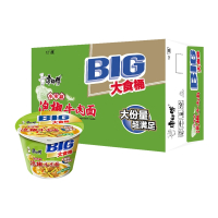 康师傅方便面大食桶泡椒牛肉面144g*12桶整箱装泡面速食面即食面 1件装