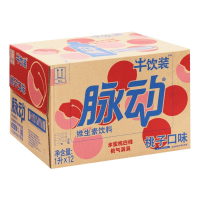 脉动牛饮装桃子味1L*12瓶整箱特价大瓶家庭畅饮维生素功能饮料