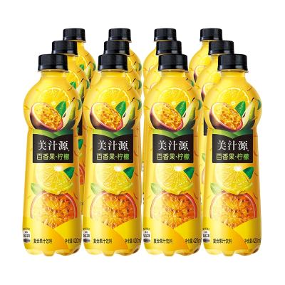 可口可乐美汁源百香果柠檬饮料420ml *12瓶装整箱果汁果味汽水