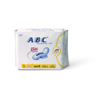 ABC日用卫生巾轻透薄棉柔240mm8片