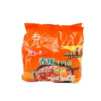 统一袋装香辣牛肉味方便面100g*5*6组