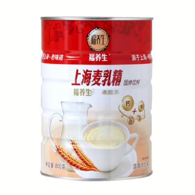 福养生上海麦乳精固体饮料浓香牛奶味800克*12罐