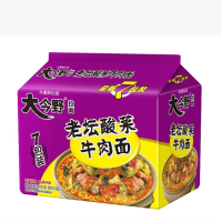 今麦郎大今野老坛酸菜牛肉面五连包98克*7*6袋