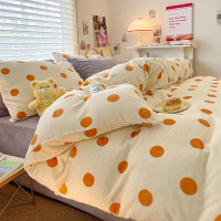 ins奶油仙女波波加厚牛奶绒四件套学生珊瑚绒床单被套秋冬加绒床上用品