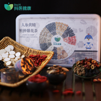 抖医健康(DouYi) 人参黄精杜仲雄花茶600g(30罐)茶香四溢方便携带人工采摘高温烘干盒装