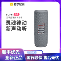 JBL FLIP6 新款音乐万花筒6代便携式蓝牙音箱低音炮防尘防水多台串联赛道扬声器独立高音单元音响 灰色