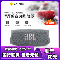 JBL CHARGE5 音乐冲击波五代 便携式蓝牙音箱+低音炮 户外防水防尘音箱桌面音响 增强版赛道扬声器 灰色