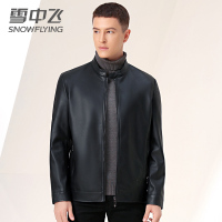雪中飞2022秋季新款男士立领PU皮夹克短款时尚气质百搭休闲外套