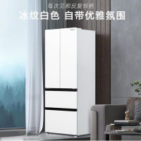 松下冰箱 NR-D411XG-W 400升小身材大容量中型法式冰箱 银离子kang菌 白色 钢板面板