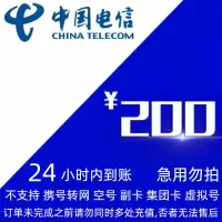 [不支持 多平台/多店铺/自己 同时充值 损失自负]电信200话费 24 小时到账NH