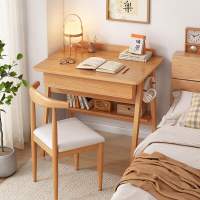小书桌实木腿小户型家用学生卧室简约床头60cm窄日式学习写字桌子.