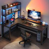 转角电竞桌双人电脑桌台式家用书桌书架组合卧室办公桌写字台游戏.