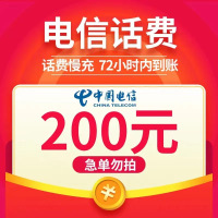 大师兄全国电信 200元 慢充话费 [ 自动充值 电信号码 I0-72小时到账]