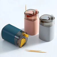 吉旺角压式牙签筒罐牙签盒创意自动弹出家用客厅按便携随身牙签筒