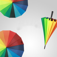 吉旺角彩虹伞16骨雨伞广告直柄伞