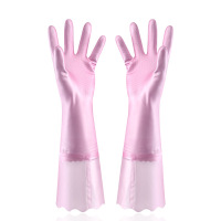 吉旺角加厚植绒手套家务厨房洗碗清洁洗衣家用干活防水手套加绒