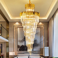 后现代简约别墅大气水晶轻奢创意个性复式跃层酒店旋转楼梯长吊灯