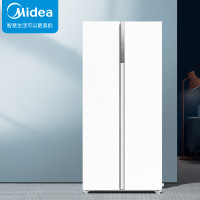 美的(Midea)M60系列超薄456升电冰箱双开门对开嵌入式一级能效智能白色冰箱BCD-456WKPZM(E)
