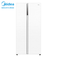 美的(Midea)M60超薄冰箱双开门对开门家用嵌入式智能一级能效净味冰箱MR-549WUKPZE极地白-锦缎