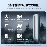 美的(Midea)空调静优风柜机变频空调一级能效冷暖落地式立式柜机客厅低噪防直吹除菌 3匹KFR-72LW/N8HY1-