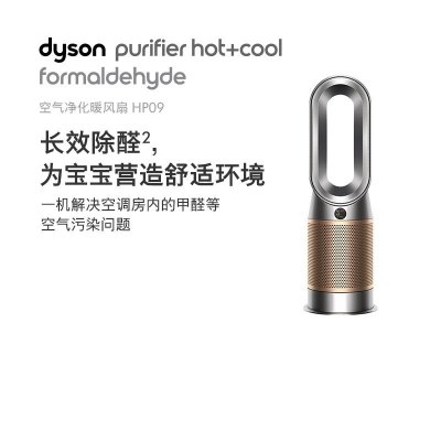 戴森(Dyson)空气净化风扇HP09 取暖净化凉风扇三合一 监测并除甲醛 整屋循环净化空气净化器 电风扇 黑金色