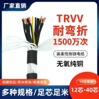 高柔性拖链电缆TRVV12芯16芯20芯24芯0.3 0.5 0.75耐油耐折坦克线