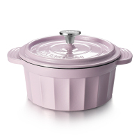 皇冠系列珐琅铸铁汤锅3L (紫色)KGZC-T30Z(带勺、漏勺、手套)