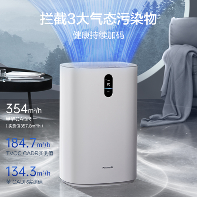 松下(Panasonic)空气消毒机净化器家用除细菌除甲醛除PM2.5雾霾数显款F-93C2PJ-W