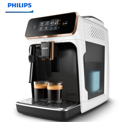 飞利浦(Philips) 黑珍珠Plus咖啡机 意式全自动家用现磨咖啡机办公室研磨一体机奶泡系统触控屏EP2124/92