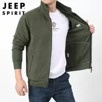 JEEP SPIRIT男装秋冬款新款外套男休闲摇粒绒吉普正品专卖立领抓绒衣