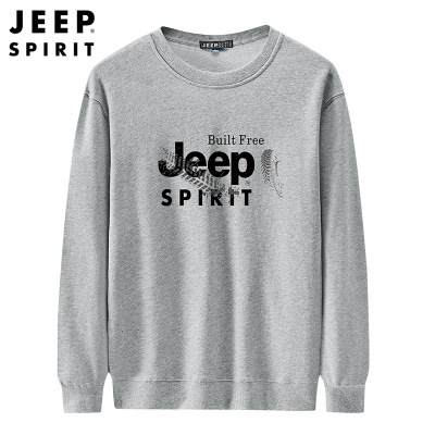 JEEP SPIRIT吉普男士春秋新款长袖T恤宽松圆领衣服棉质套头卫衣