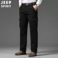JEEP SPIRIT吉普春秋男士休闲运动多口袋裤子纯棉舒适直筒工装长裤.