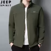 JEEP SPIRIT吉普男士抓绒衣秋冬休闲宽松运动卫衣摇粒绒夹克男士开衫