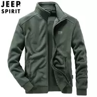 JEEP SPIRIT吉普秋冬立领摇粒绒外套休闲双面加厚卫衣开衫
