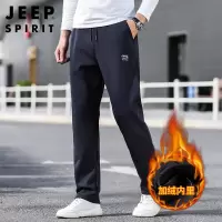 JEEP SPIRIT休闲裤男款冬季加绒加厚直筒吉普宽松卫裤潮流运动裤