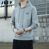 JEEP SPIRIT卫衣男秋冬连帽外套运动男装纯色套头透气吉普新款长袖上衣