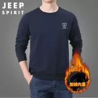 JEEP SPIRIT秋冬款休闲青年套头圆领卫衣男吉普宽松长袖T恤纯色体恤