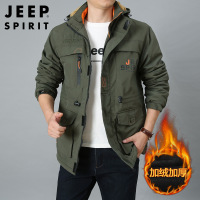 JEEP SPIRIT吉普男外套秋冬装夹克宽松大码登山服男装冬加绒棉服