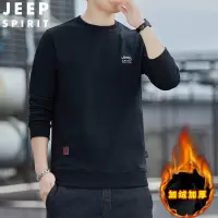 JEEP SPIRIT吉普秋冬加绒加厚圆领男运动宽松卫衣男加绒上装